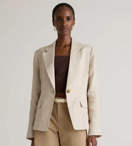 European Linen Structured Blazer